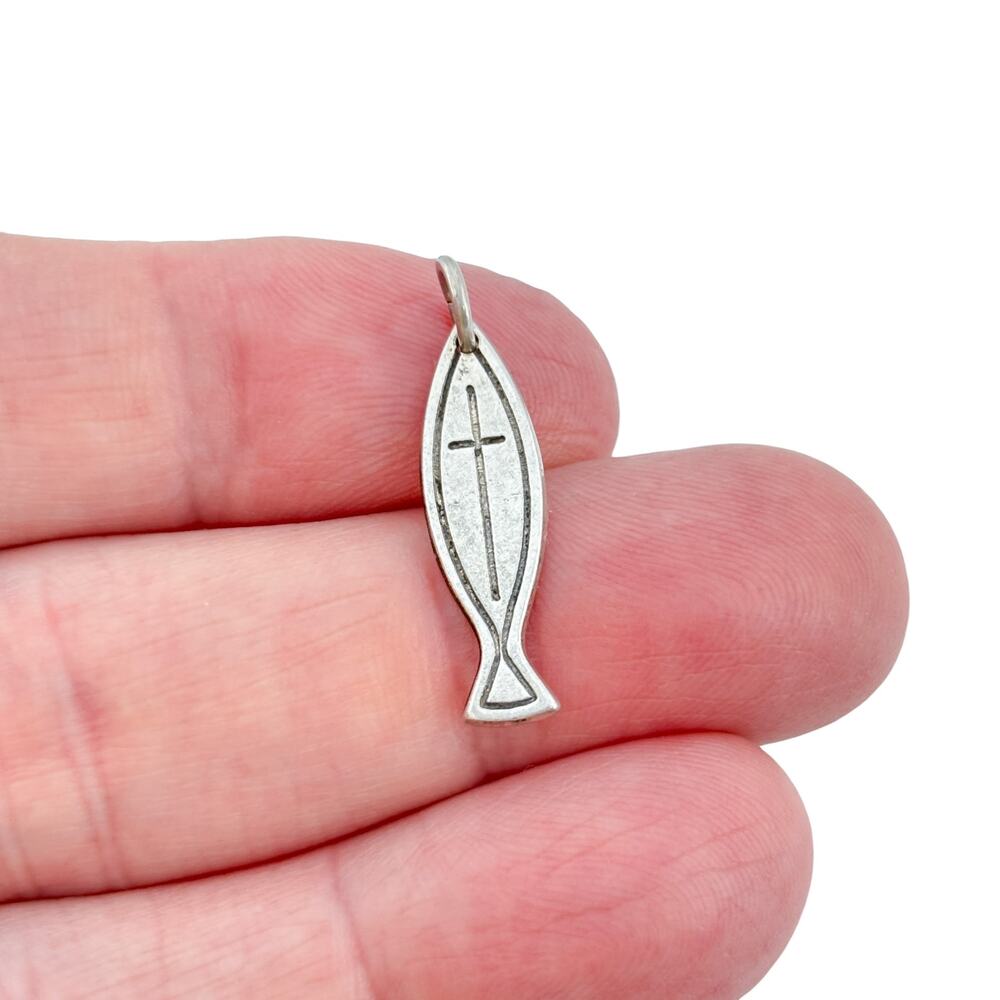 Vintage Sterling Silver 925 Ichthys Fish Pendant